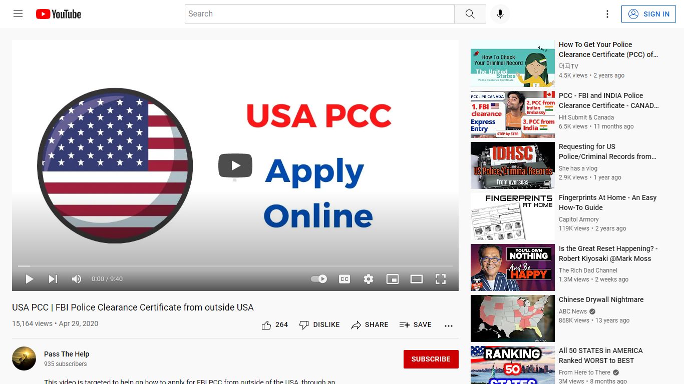 USA PCC | FBI Police Clearance Certificate from outside USA
